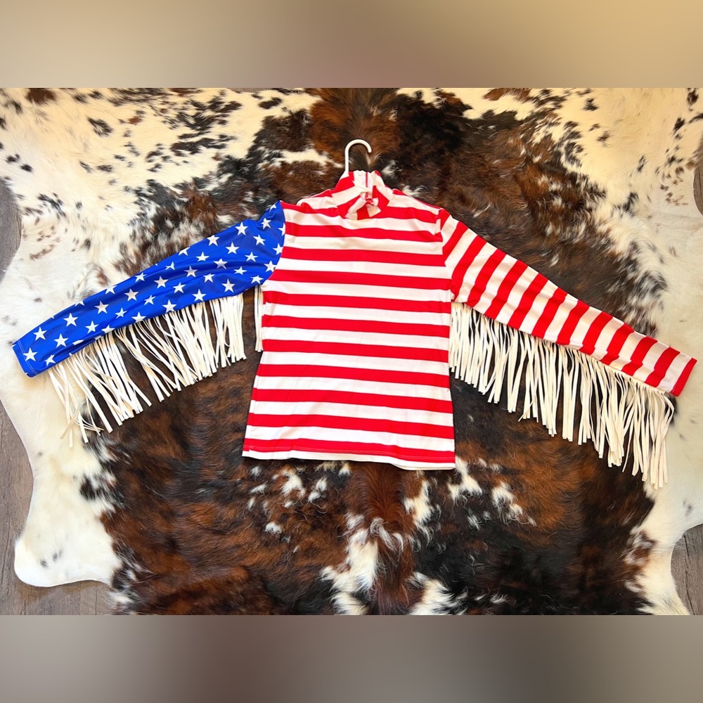 Hobby Horse Red White & Blue America fringe arena shirt!